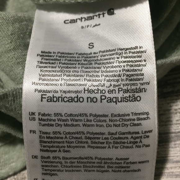 Carhartt Loose Fit Pocket T Shirt Men’s S Green Short Sleeve Workwear Casual - Picture 7 of 8